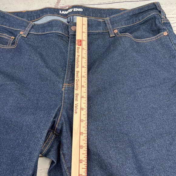Lands End Women’s High Rise Bootcut Jeans Blue Dark Wash Stretch Size 24W - Picture 8 of 13